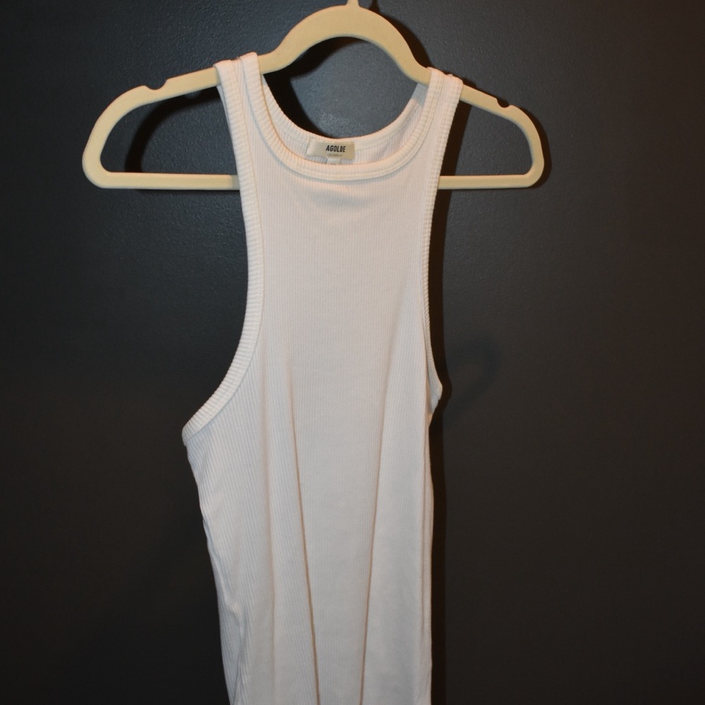 AGOLDE White Ribbed Tank Top